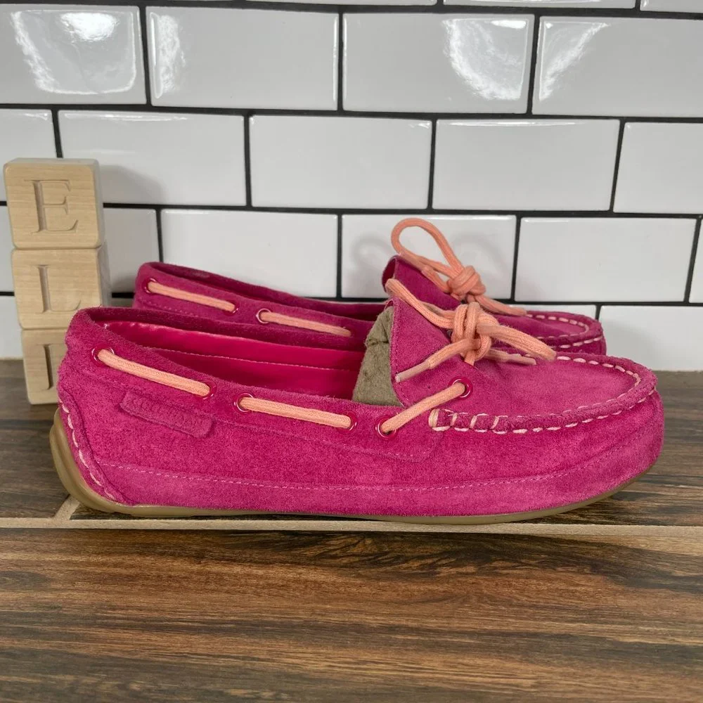 Cole Haan Grant Driver Youth Girl's Size 3.5 Shoes Pink Suede Grand OS Moccasin